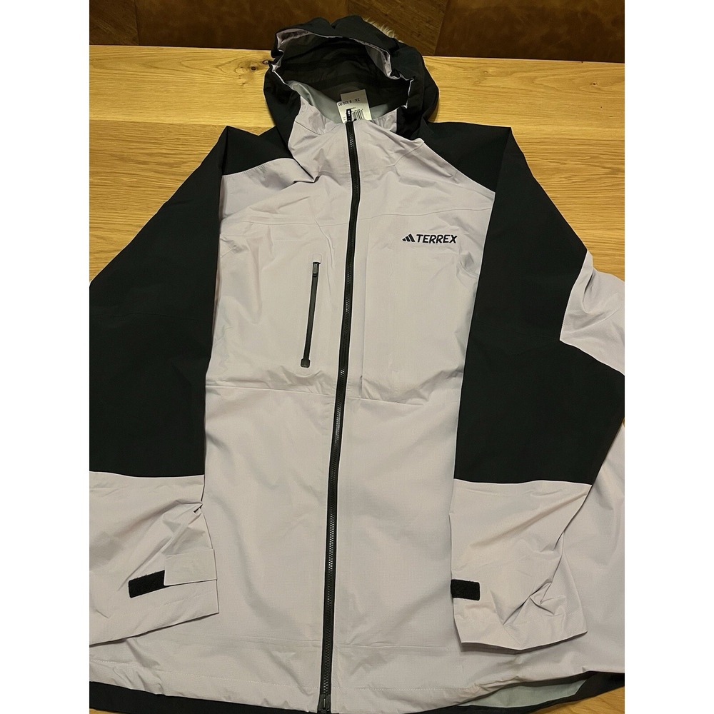 Adidas Terrex Xploric Rain‎ Jacket Womens 3X Gray Black HM4078 Waterproof Shell
